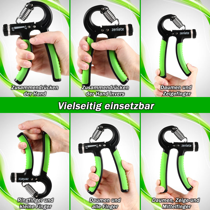Zenlete Professional Fitness Hand Trainer, Set Of 2 Finger Dumbbells Adjustable From 5-60 Kg, Finger Trainer Forearm Trainer Training Device With Strong Spring For More Grip Strength + E-Book With Exercises - NewNest Australia