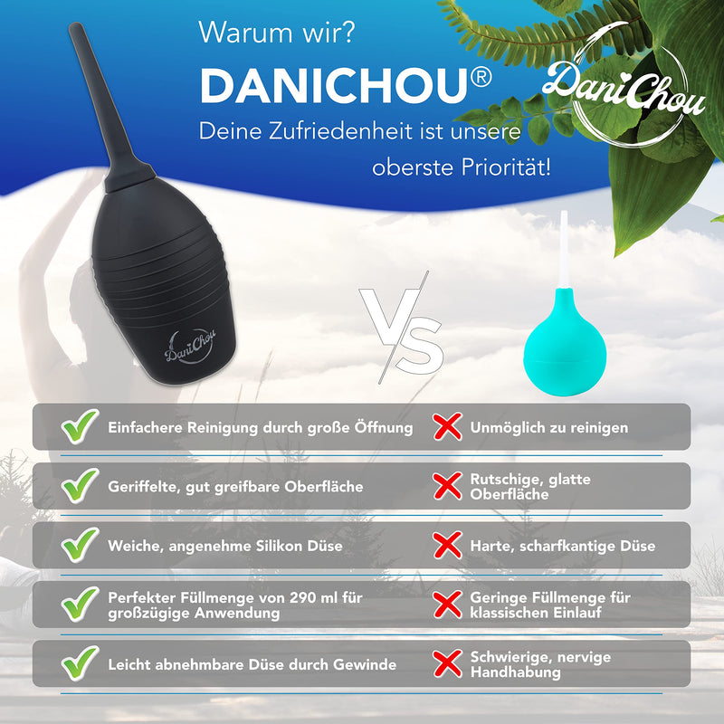 Danichou Enema 290 Ml, Premium Enema For Intestinal Cleaning, Intimate Care Women, Enema Douche For Intercourse & Irrigator Intestinal Cleansing With High-Quality & Comfortable Silicone Nozzle, Vaginal Shower - NewNest Australia