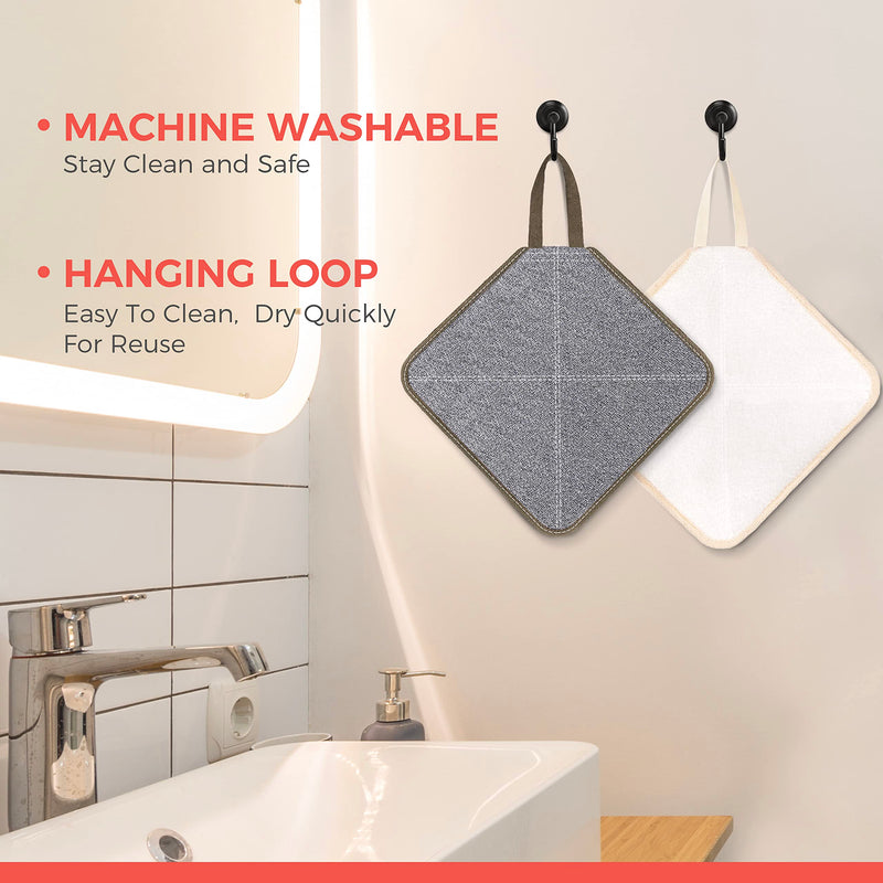 ZOMCHI 3 Pack Exfoliating Washcloths, Premium Face and Body Washcloths with Softness and Scrub on Two Sides, Durable Bath Towels for Women and Men (White) White - NewNest Australia