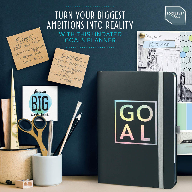 Boxclever Press Goal Planner. Luxury 12 Month Undated Planner to Hit Your Goals & Live Your Best Life! A5 Weekly Planner with Lists, Trackers & More. Productivity Planner with Stickers (Iridescent) Iridescent - NewNest Australia