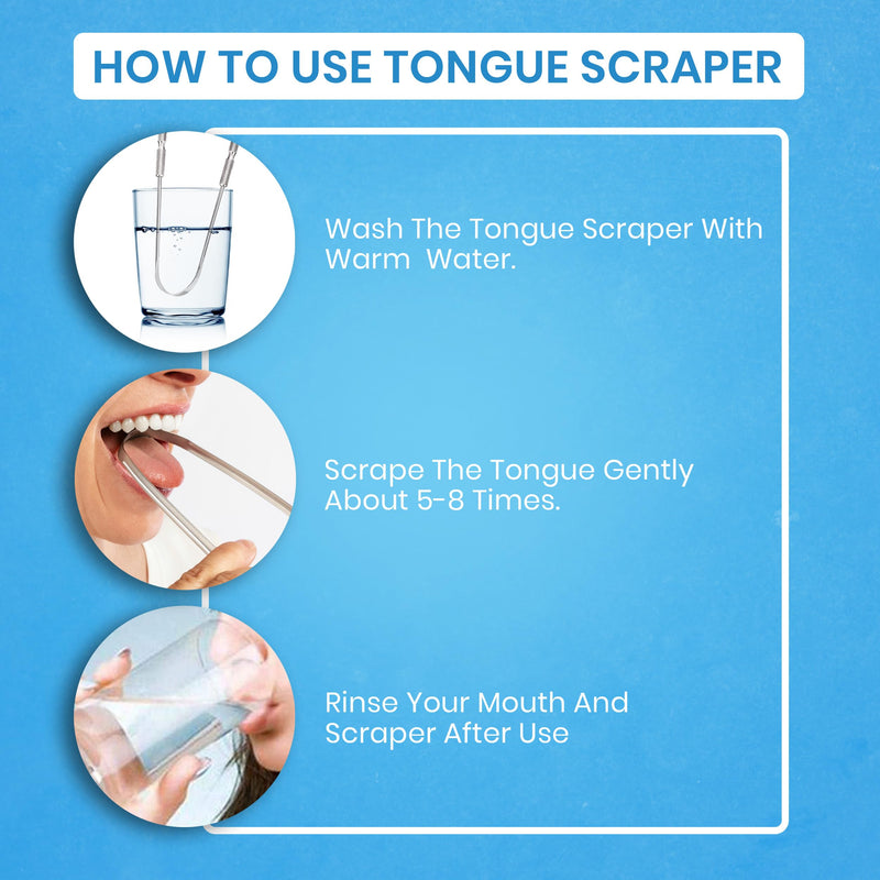 Hokin Tongue Scraper For Adults Tongue Cleaner Stainless Steel Bad Breath Fight 100% Metal Tongue Scraper Cleaner Men And Women Tongue Brush Oral Hygiene Product (2 Pieces Oral Care Pack) - NewNest Australia