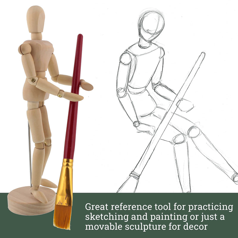 US Art Supply® Wood 8" Female - Artist Drawing Manikin Articulated Mannequin with Base and Flexible Body - Perfect for Drawing The Human Figure (8" Female) - NewNest Australia