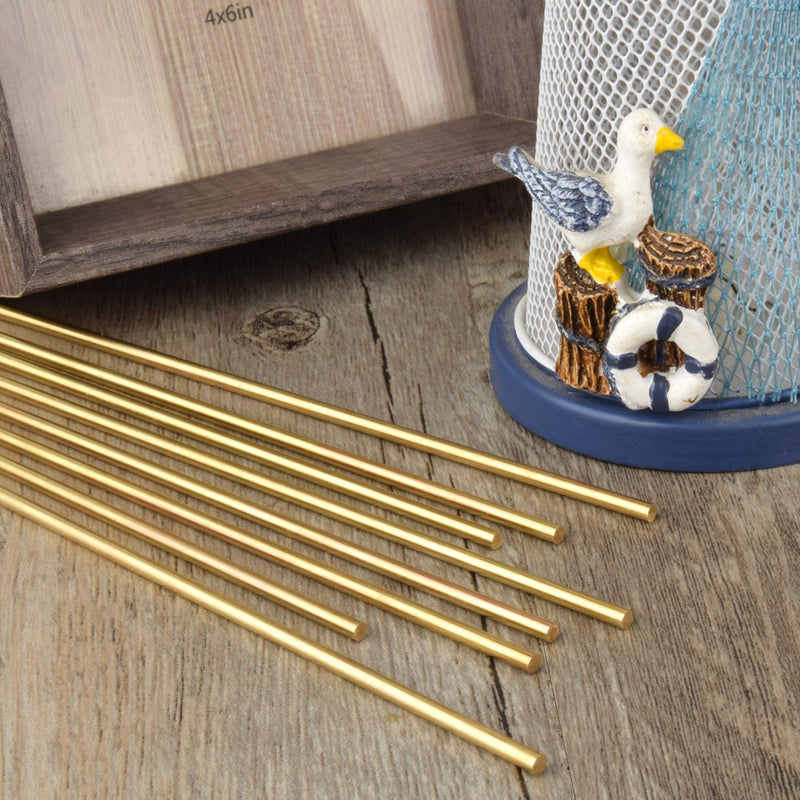 Comonc 8 Pcs 12 Inch 1/8 Brass Rod Brass Round Stock Lathe Bar Stock Kit Brass Rod Stock Solid Brass Rod 1/8 Inch in Diameter 12 Inch in Length - NewNest Australia