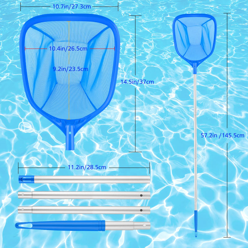 Mowend Pool Skimmer, Pool Net with 4 Sections 57" Detachable Pole, Pool Skimmer net for Above Ground & Inground Swimming Pools, Pool Accessories and Supplies - NewNest Australia