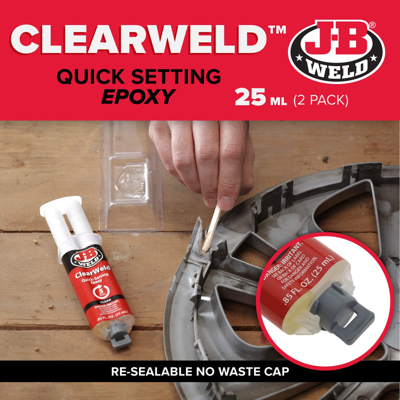 J-B Weld ClearWeld Syringe 25mL - 2 Pack, 50112-2 - NewNest Australia