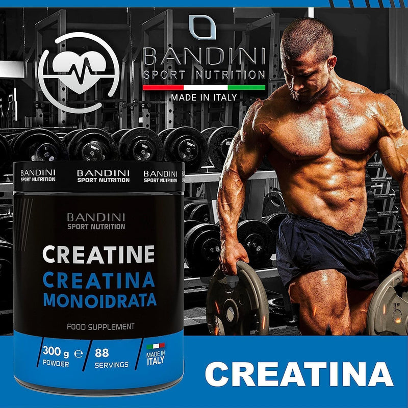 Bandini Creatine Monohydrate Mercury-Free Powder 300 G Pure - High Dose Creatine - Supplement For Training, Sports, Gym And Pre-Workout - Creatine Without Additives - 100% Vegan - Supply For 88 Days - NewNest Australia
