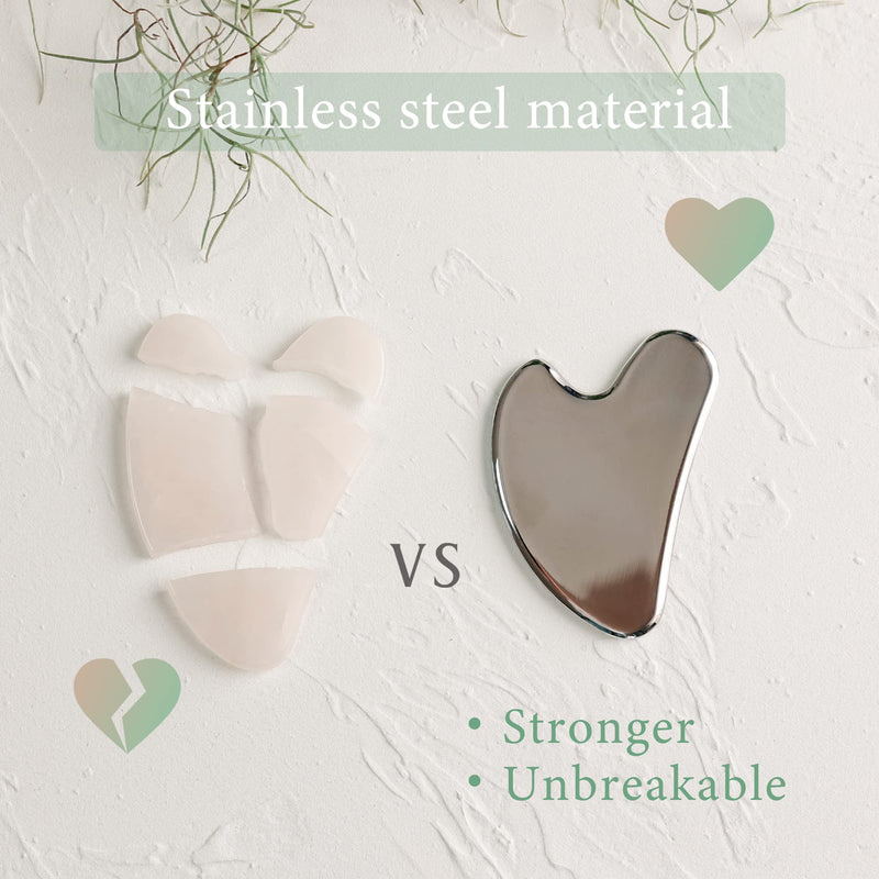 Gua Sha Facial Tool, Stainless Steel Guasha Board for SPA Acupuncture Therapy Trigger Point Treatment, Gua Sha Scraping Massage Tool - NewNest Australia