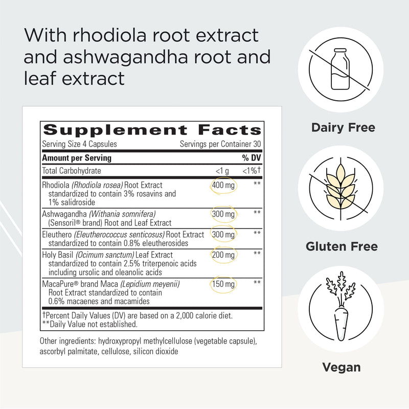 Integrative Therapeutics HPA Adapt (Hypothalamic Pituitary Adrenal) - Supports Healthy Stress Response* - with Ashwagandha, Maca, Holy Basil & Rhodiola - Gluten Free - Soy Free - 120 Vegan Capsules Standard Packaging - NewNest Australia