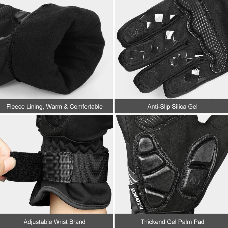 INBIKE Cycling Gloves for Men Winter Windproof Reflective Thermal Gel Pads Touch Screen Windproof-Black Medium Palm Girth 8.5-9" - NewNest Australia
