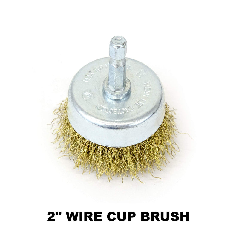 MIBRO 971531 General Purpose Brass Coated Coarse Wire Wheel and Cup Brush Set with 1/4" Hex Shank, 6 Pieces - NewNest Australia