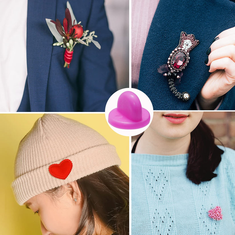 400pcs PVC Rubber Pin Backs Heliltd Butterfly Clutch Pins Tie Tacks Blank Pins for Uniform Badges Backing Holder Clasp Lapel Pin Enamel Pins(200 Sets) Pink - NewNest Australia