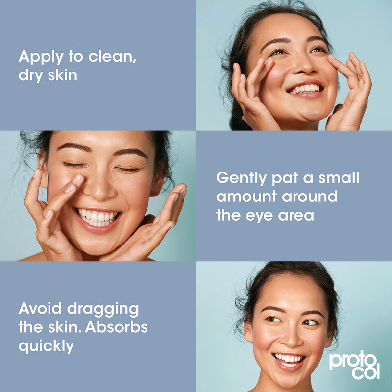 Proto-col - Hydrating Collagen Eye Cream, Boosts, Brightens and Moisturises Puffy Bags, Dark Circles and Crow's Feet for Younger Looking Skin, Made with Hyaluronic Acid and Vitamin C (20ml) - NewNest Australia