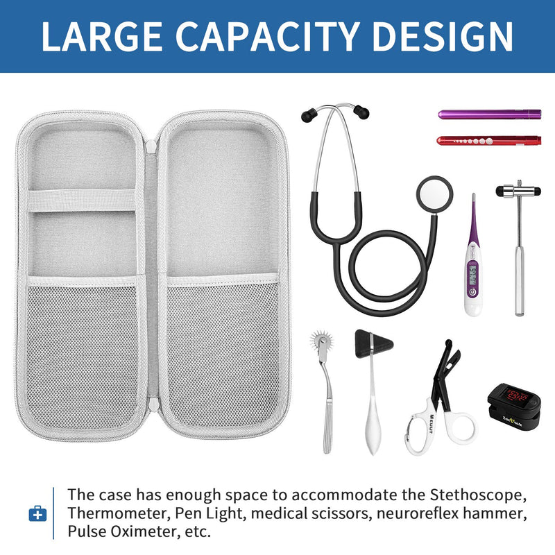 Travel Case for 3M Littmann Classic III/Lightweight II S.E./ Cardiology IV Stethoscope & MDF Acoustica Stethoscope, Carrying Storage Bag Cover Organizer (Black) Black - NewNest Australia