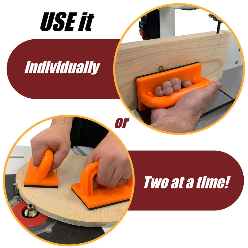 Safety Push Block 2 Pack, Safety Orange Color for High Visibility Ideal for Use On Router Tables, Jointers, Shapers and Band Saws - NewNest Australia