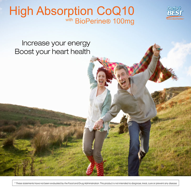 Doctor's Best High Absorption CoQ10 with Bioperine, Heart Health & Energy Production, Non-GMO, Gluten & Soy Free, Vegan, 100 Mg, 120 count - NewNest Australia