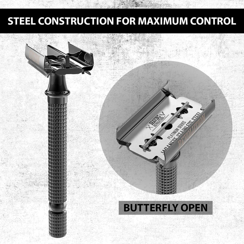 Shaving Revolution Safety Razor + 10 Razor Blades - Safety Razor Set With 10 Japanese Razor Blades For Stainless Steel Safety Razor - Tight And Clean Shaving - NewNest Australia