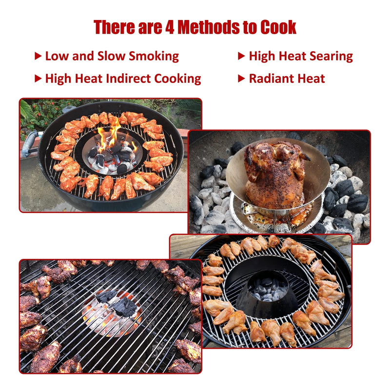Mydracas BBQ Whirlpool for Weber 22 Kettle Grill Accessories, Stainless Steel Whirlpool Charcoal Grill Accessories Fit Weber Kettle WSM Smoker,L&XL Big Green Egg Grills,Kamado Joe Big Joe Regular - NewNest Australia