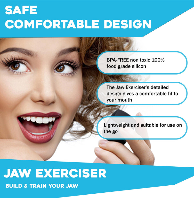 Lock N Stock Jaw Trainer, Exerciser for Jawline - Pack of 3 - Three Levels Of Resistance - Build & Chisel Your Jawline Jawz Includes 12 FREE Extra Biting Strips & 3 Necklaces (UK) - NewNest Australia