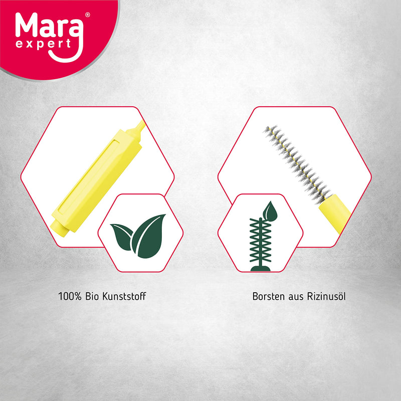 Interdental Brush Yellow Mara Expert 0.7 Mm Iso 4 Medium Wide 8 Interdental Brushes Organic Plastic Brushes For Interdental Spaces With Mint Flavor Chlorhexidine Fluoride - NewNest Australia