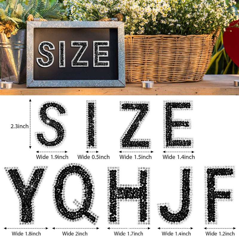 37 Pieces Bling Rhinestone Letter Stickers Alphabet Number Symbol Crystal Self-Adhesive Stickers Rhinestone Letter Stickers for Art Crafts Clothing DIY Decors (Black, White) Black, White - NewNest Australia