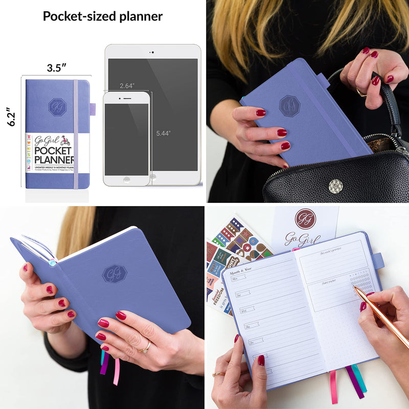 GoGirl Planner and Organizer for Women – Pocket Size Weekly Planner, Goals Journal & Agenda to Improve Time Management, Productivity & Live Happier. Undated – Start Anytime, Lasts 1 Year - Lavender Pocket (3.5'' x 6.2'') - NewNest Australia