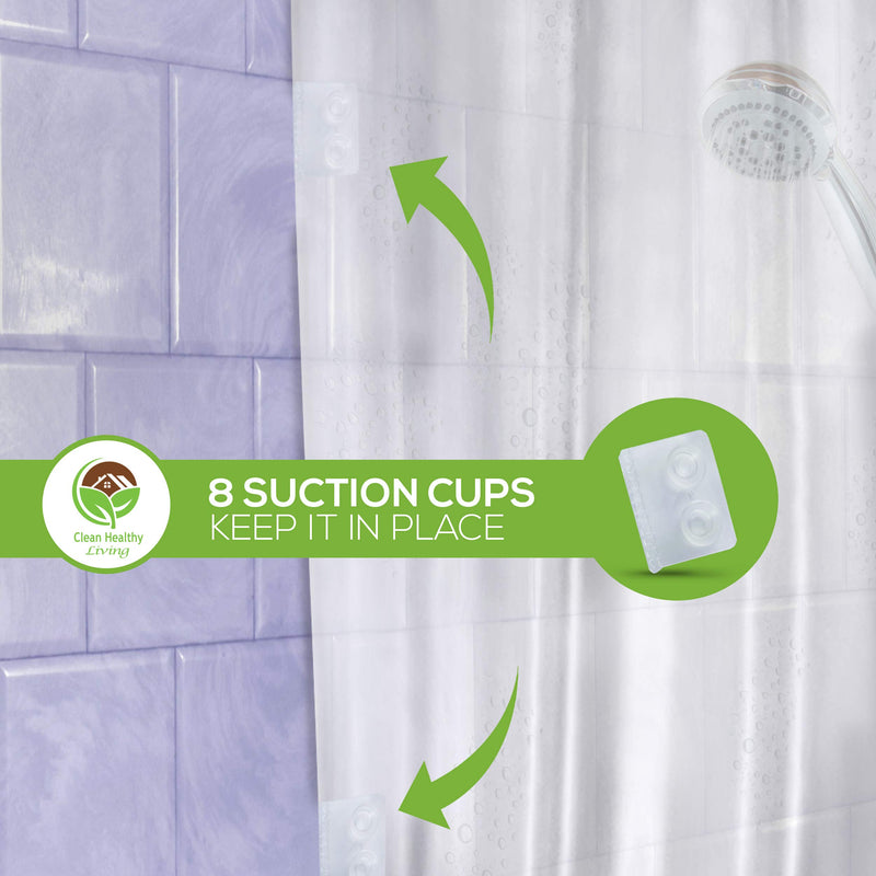 Premium PEVA Frost Shower Curtain Liner with Magnets & Suction Cups - 70 X 71 in. Long - NewNest Australia