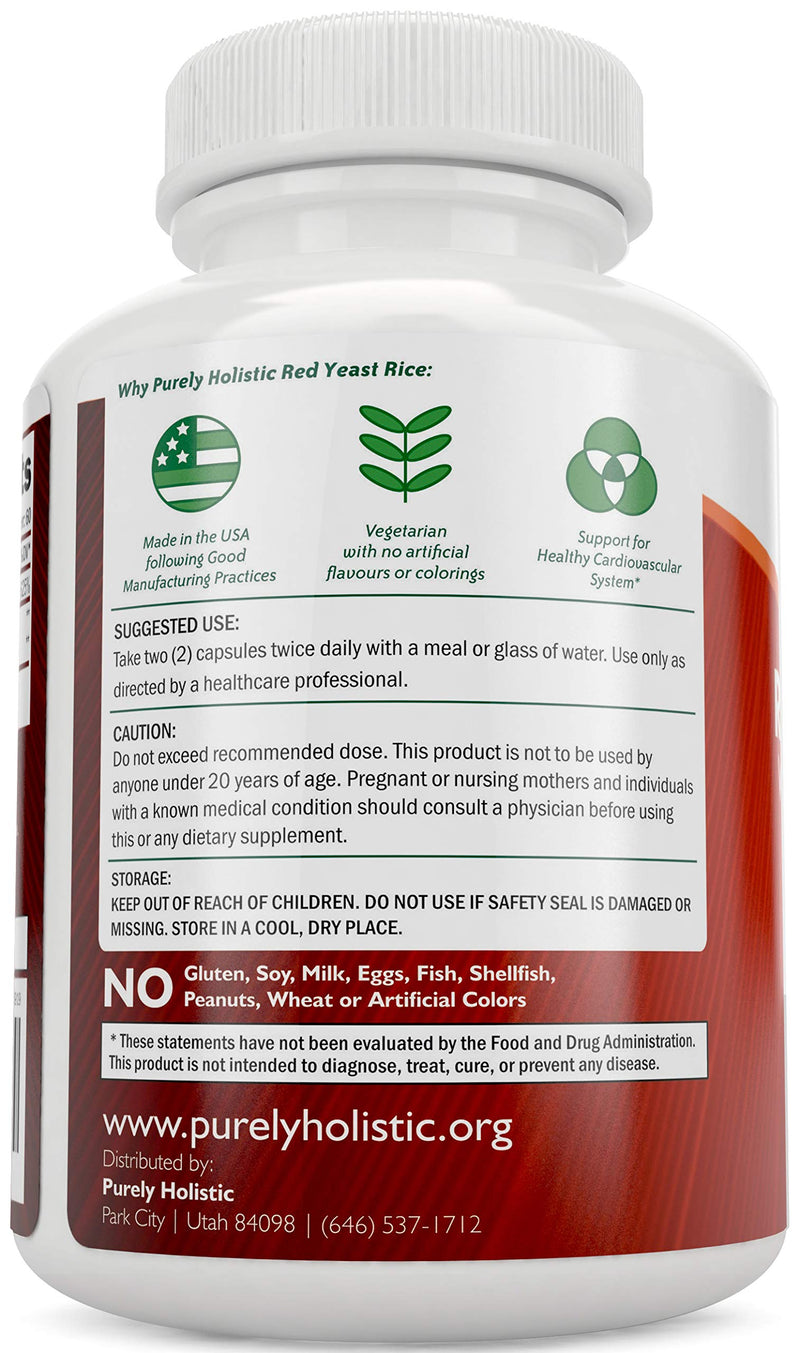 Red Yeast Rice 1200mg with CoQ10 & Flush Free Niacin 120 Vegetarian Capsules - Non Irradiated, Citrinin Free, Supports Healthy Cholesterol Levels & Cardiovascular System - NewNest Australia