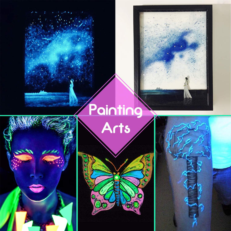 Glow In The Dark Pigment Powder - Epoxy Resin Color Pigment Dyes for DIY Slime Coloring Kit - Luminous Skin Safe Long Lasting Self Glowing for Acrylic Paint, Nail Art, Painting, Crafts - 0.4oz Each 0.35 Ounce (Pack of 10) - NewNest Australia