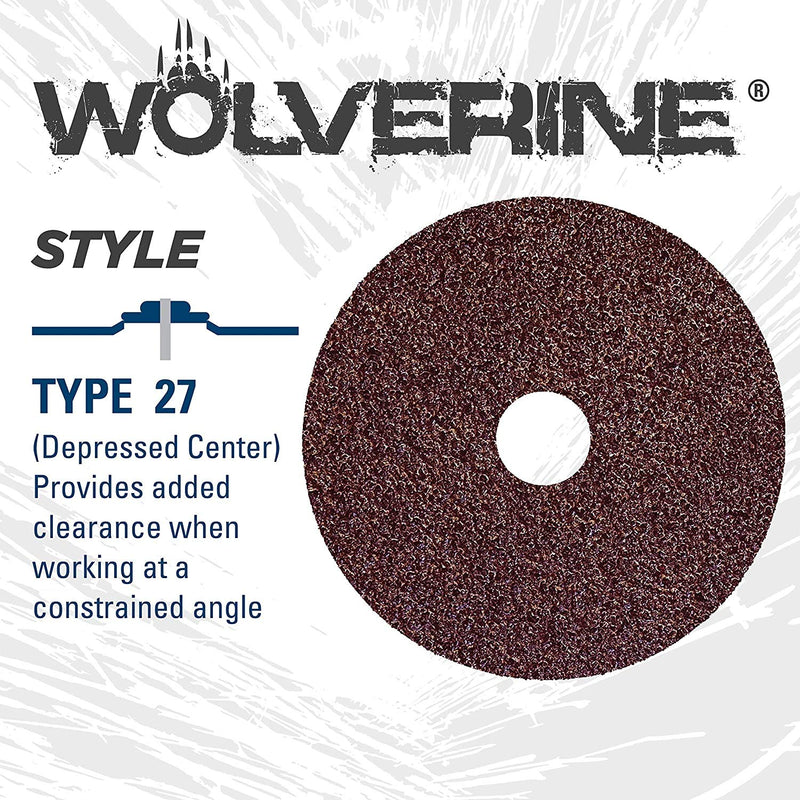 Weiler 59491 Wolverine Aluminum Oxide Resin Fiber Sanding & Grinding Disc, 4" Diameter, 24 Grit, 5/8" Arbor Hole (Pack of 25) 5/8” Arbor - NewNest Australia