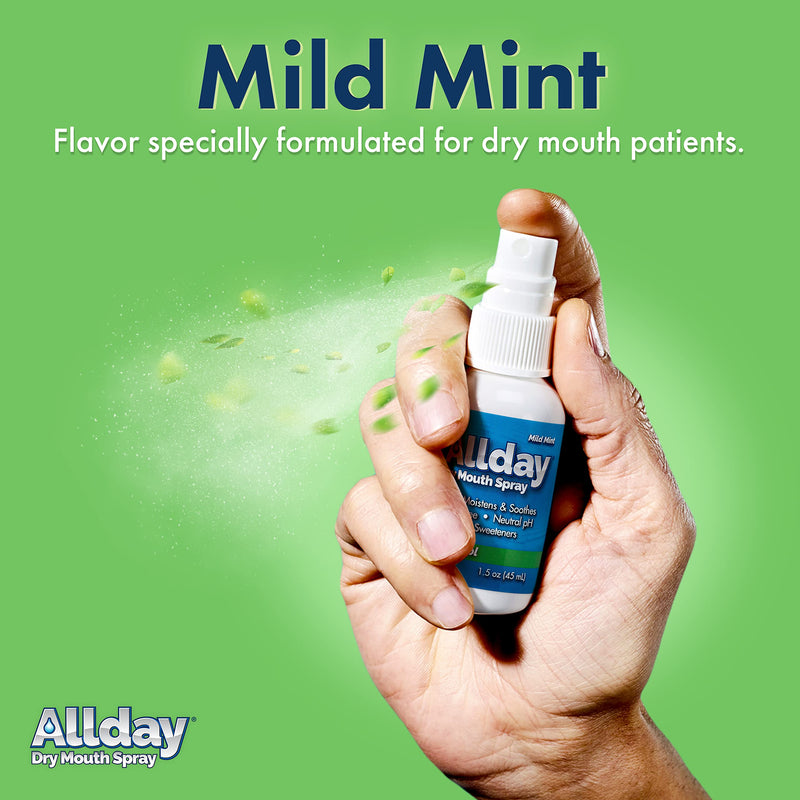 Allday Dry Mouth Spray - Maximum Strength Xylitol, Fast Acting, Long Lasting, Non-Acidic (Pack of 2) 1.5 Fl Oz (Pack of 2) - NewNest Australia