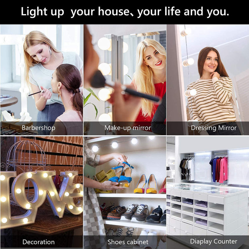 Led Vanity Mirror Lights with 10 Dimmable Light Bulbs 17ft Makeup Vanity Light for Vanity Table Dressing Room Mirror - NewNest Australia