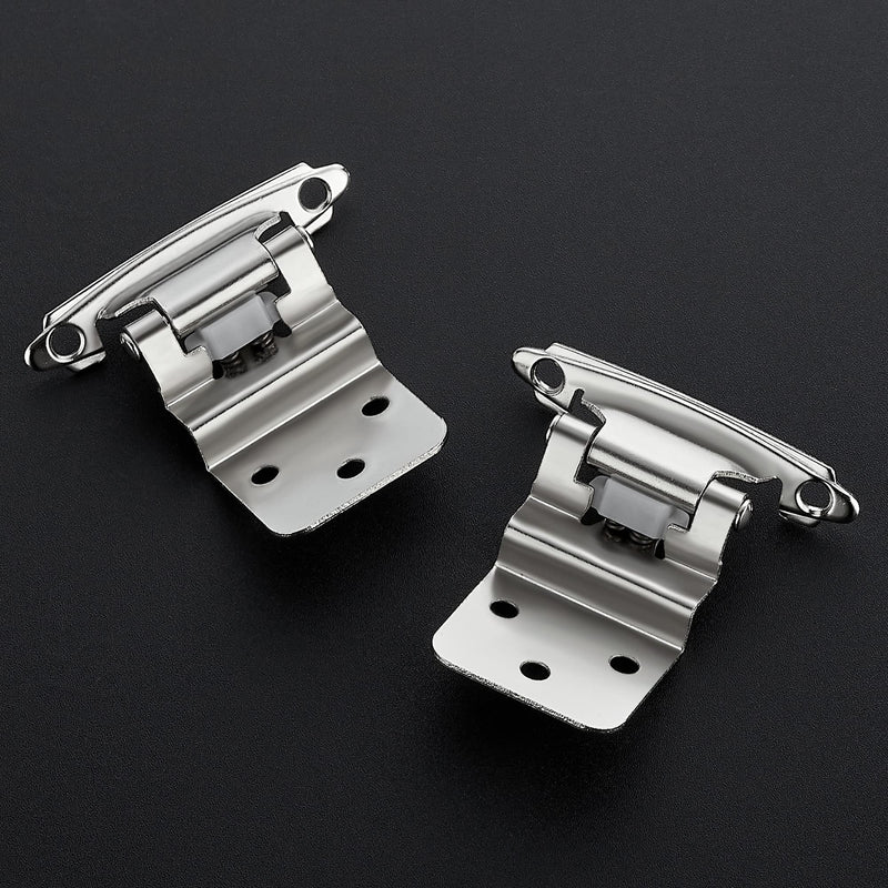 Ravinte 10 Packs (5 Pairs) 3/8" Inset Satin Nickel Cabinet Hinge,Self Closing Hinges for Kitchen/Bathroom/Furniture Cabinets & Doors,Decorative Cabinet Hardware Kitchen Cabinet Hinges with Door Bumper - NewNest Australia
