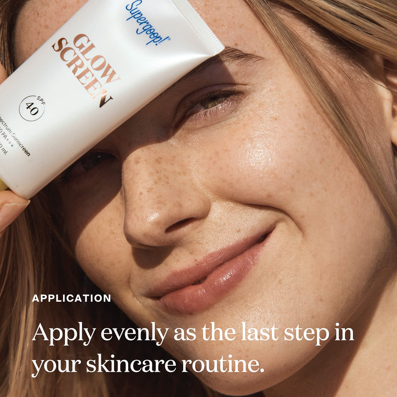 Supergoop! Glowscreen SPF 40 PA+++, 0.5 fl oz - Primer + Broad Spectrum Sunscreen with Blue-Light Protection - Adds Instant Glow & Hydration - Contains Hyaluronic Acid, Vitamin B5 & Niacinamide 0.5 Fl Oz (Pack of 1) - NewNest Australia