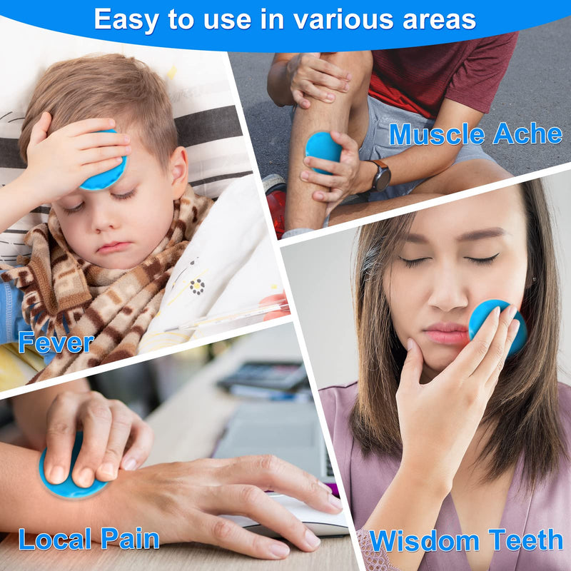 umorismo 10 Pcs Gel Ice Packs Ice Pads Small Hot Cold Compress Ice Bag Reusable for Kids Adult Injuries, Beauty, Wisdom Teeth, Pain Relief, Toothaches, Eye, Fever(10 Round) 10 (Round） - NewNest Australia
