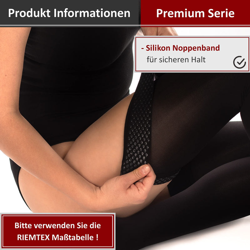 RIEMTEX PREMIUM compression stockings class 2 CCL2 23-32 mmHg with closed toe thigh stockings women men black size 3 - NewNest Australia