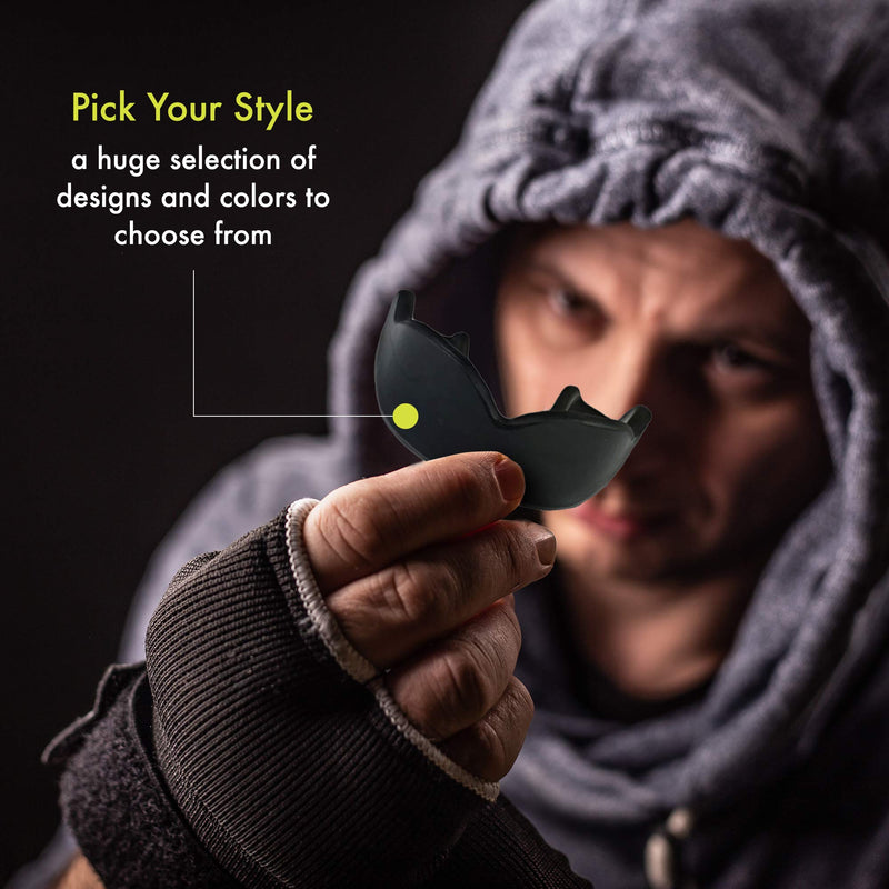 DAMAGE CONTROL High Impact Mouth Guard, Mouthguards for Sports, Boxing, Roller Derby, Hockey, Lacrosse Mouth Guard, Mouth Guards with Ultra Fit and Protection Against Shock Youth Black 2.0 - NewNest Australia