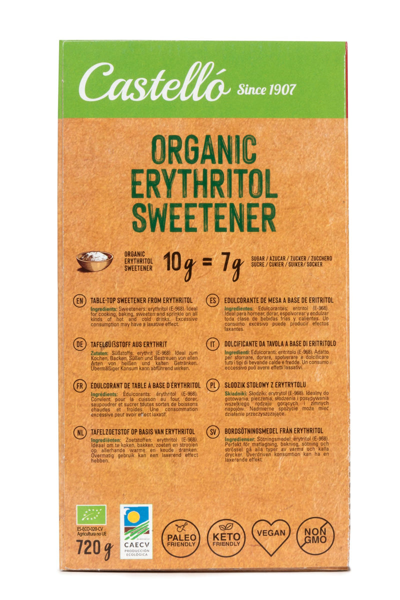 Natural Erythritol Bio Organic | 144 Bags Of 5G | Sugar Substitute - Keto And Paleo - 0 Glycemic Index - Calorie Free - 0 Net Carbs - No Gmo - Castello Since 1907-720 G - NewNest Australia