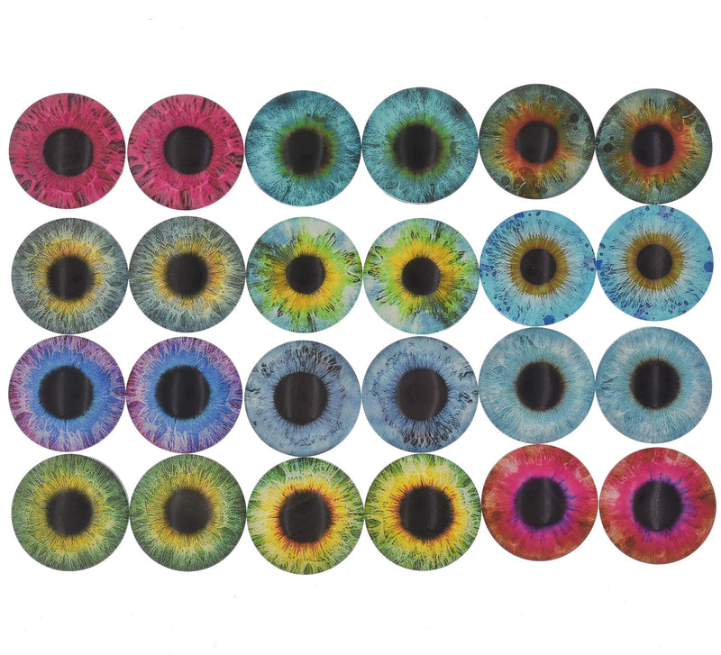 10 Pairs 8mm Glow in the Dark Glass Round Pupil Eyes Fish Eyes Round Dome Glass Cabochons Flatback for DIY Craft Clay Eyes, 8mm - NewNest Australia