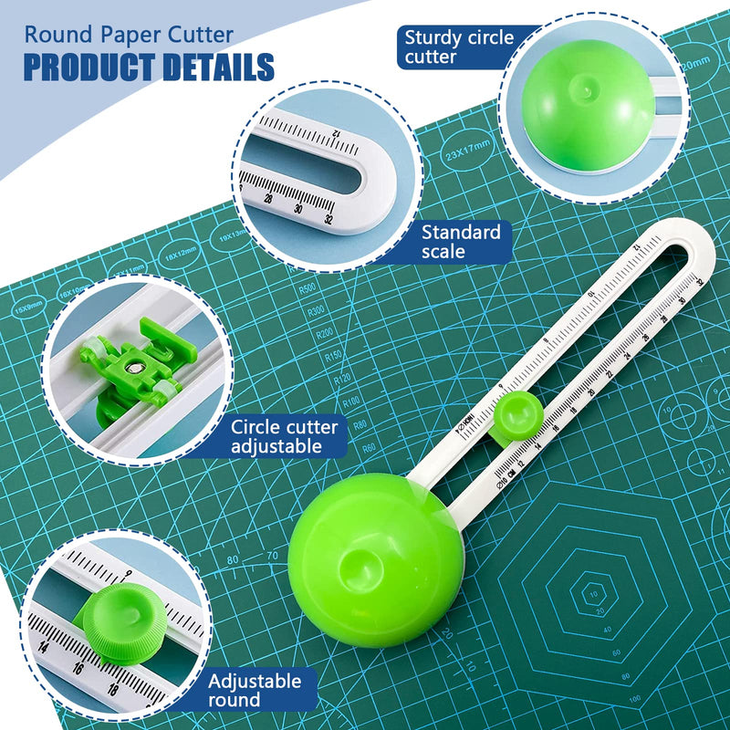 Circle Cutter Round Cutting Knife Model Patchwork Compass Circular Paper Scrapbooking Cards Cutters ( Green ) - NewNest Australia