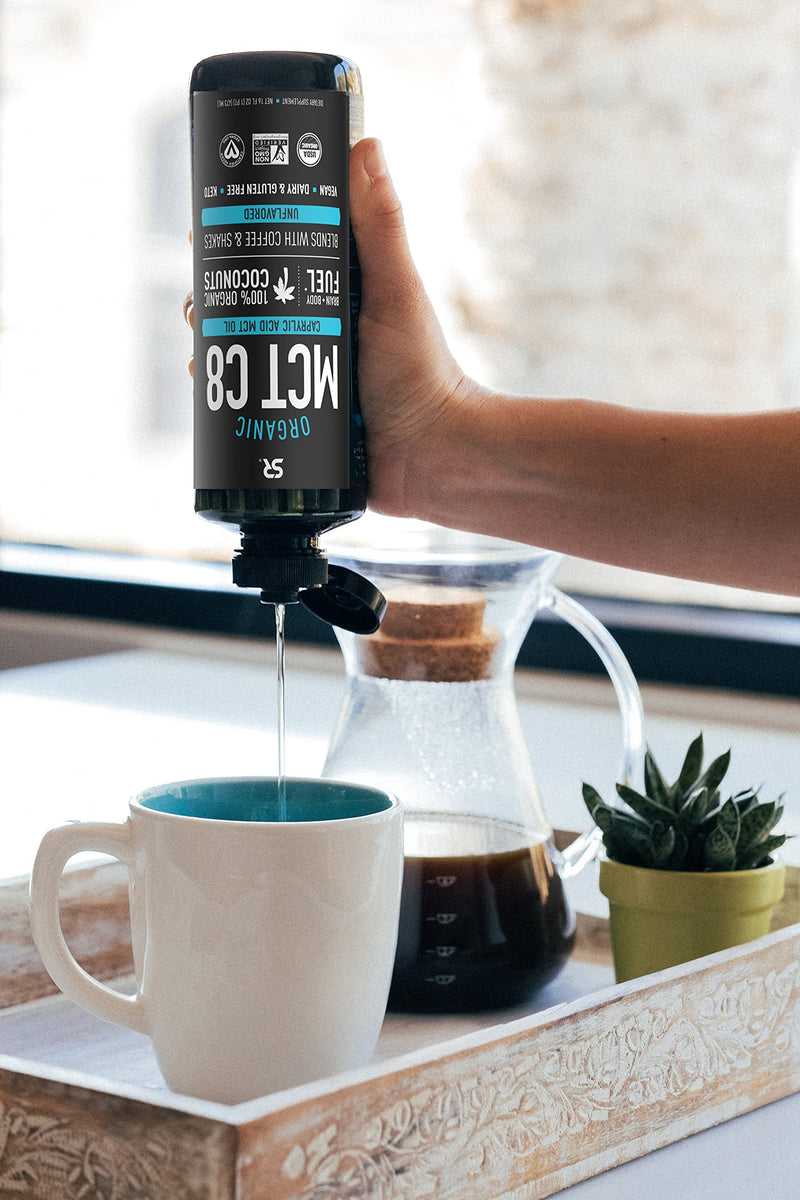 Organic C8 MCT Oil derived from Organic Coconuts | Great in Keto Coffee, Tea, Smoothies & Salad Dressings | Non-GMO Project Verified & Vegan Certified - Unflavored (16oz) 16 Fl Oz (Pack of 1) - NewNest Australia