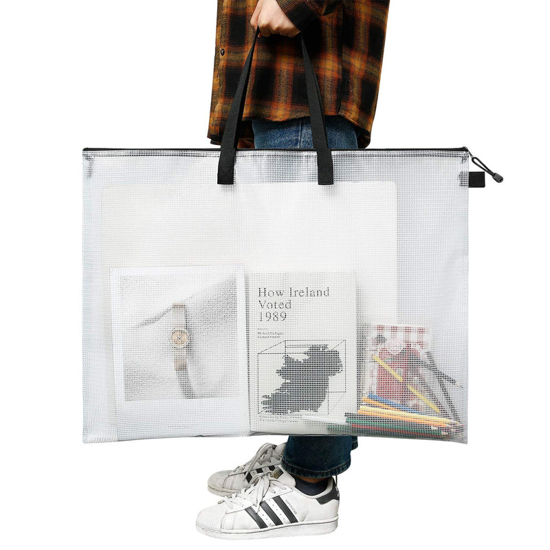 Art Portfolio Bag Poster Storage Bag Board Holder with Handle and Zipper 19 x 24 Inch Organizer Transparent Bag for Large Posters, Poster Board, Painting, Bulletin Boards (1 Piece) 1 - NewNest Australia