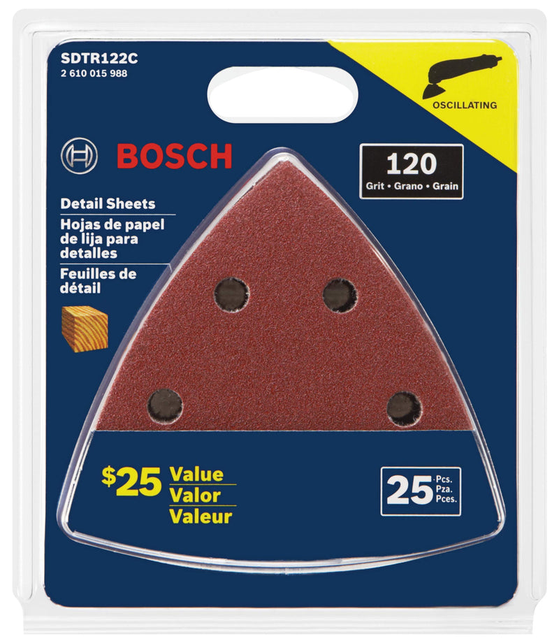 Bosch SDTR122C 25 Pc. 3-3/4 In. 120 Grit Detail Sanding Sheets FOR Wood - NewNest Australia