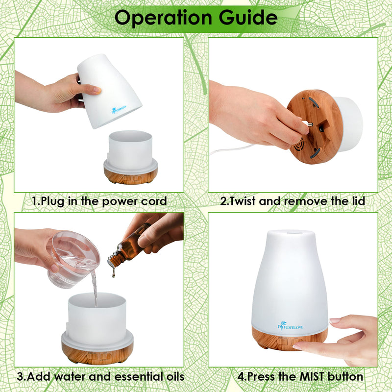 300ML Essential Oil Diffuser Remote Control Aromatherapy Diffuser Mist Humidifiers with 7 Color LED Lights and Waterless Auto Shut-Off for Bedroom Office House Kitchen Yoga - NewNest Australia