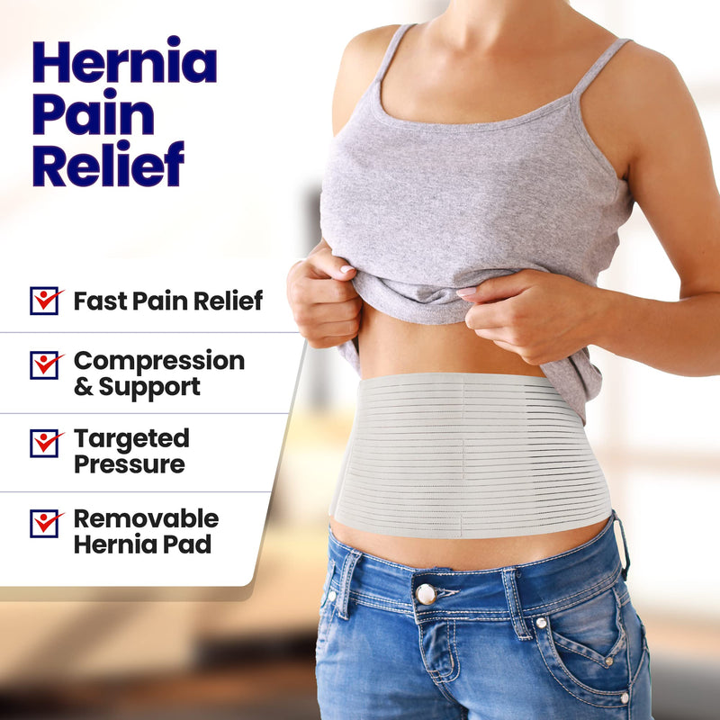 Hernia Belt for Men and Women - Beige Abdominal Binder for Umbilical Hernias & Navel Belly Button Hernias with Compression Pad for Hernia Support and Stomach (XXL) XXL (Pack of 1) - NewNest Australia