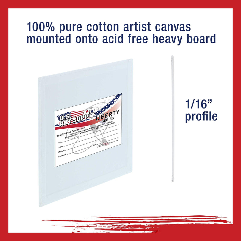 US Art Supply 4 X 4 inch Professional Artist Quality Acid Free Canvas Panel Boards 12-Pack (1 Full Case of 12 Single Canvas Panel Boards) 4" x 4" - NewNest Australia