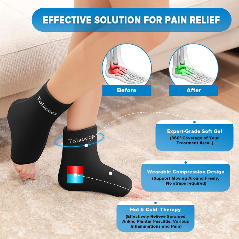 Ankle Foot Ice Pack Wrap for Injuries, Reusable Gel Ice Pack for Hot and Cold Therapies, Flexible Cold Pack for Achilles Tendonitis, Plantar Fasciitis, Swelling, Sprained, Post-Surgery Recovery - NewNest Australia