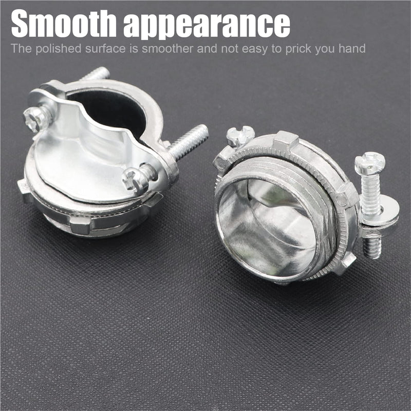 5Pack 1 inch NM Clamp Type Cable Connectors for Metallic Conduit Protect Cables Silver-Zinc 1"-5pack - NewNest Australia