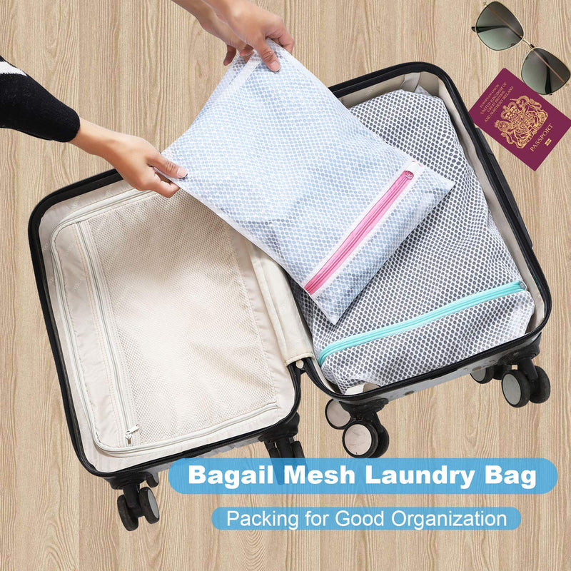 NewNest Australia - BAGAIL Set of 3 Honeycomb Mesh Laundry Bag for Blouse,Hosiery,Stocking,Underwear, Lingerie with Zipper Lock,Premium Laundry Bags for Travel Storage Organization(3 Set) 3 Sets(1XL+1L+1M) 