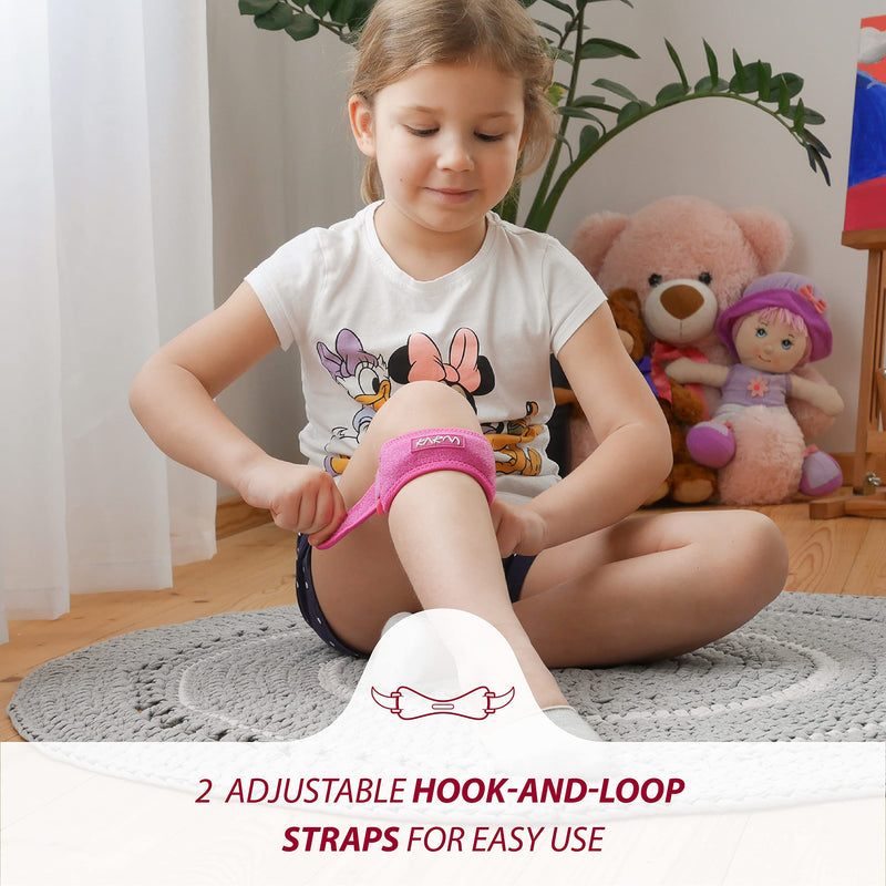 KARM Osgood Schlatter Kids Patella Knee Strap - Set of Knee Strap for Kids and 3 Adjustable Straps for Sports, Knee Pain & MCL. Kids Knee Band for Boys and Girls (One Size; Pink) One Size - NewNest Australia