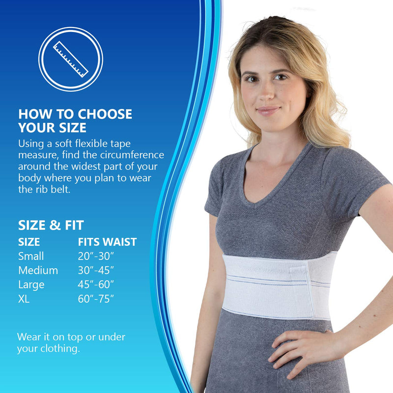 NYOrtho Elastic Rib Support Belt - Torso Compression Rib Brace Treatment Wrap for Natural Healing (Teen/Petite Female - Fits 20"-30" Chest) 20-30 Inch (Pack of 1) - NewNest Australia